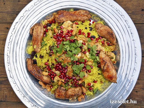 Gránátalmás, fűszeres rizspiláf ( perzsa )